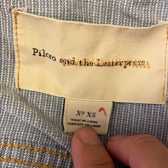 ANTHRO Blue Pilcro & The Letterpress Denim Coat XS - Picture 8 of 10